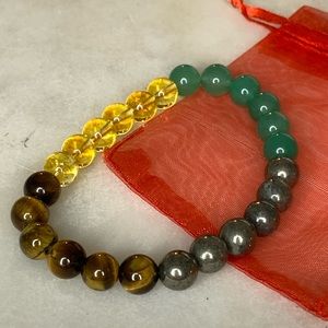 Money Wealth Bracelet - Seaglass and Coral